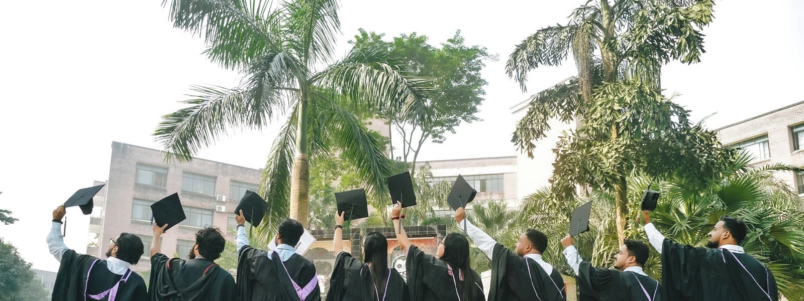 Students celebrating at graduation